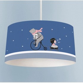 Resim Talia Home Bisikletli Ayıcık ve Kız Desenli Çocuk Odası Sarkıt Avize 