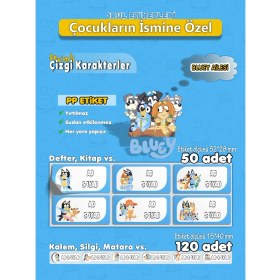 Resim Bluey Ailesi Isme Özel Hobi - Okul Seti 170 Adet 