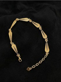 Resim 925 Ayar Geleneksel Telkari El İşi Altın Kaplama Damla Sıralı Gümüş Bileklik Gümüş - Rodyum 