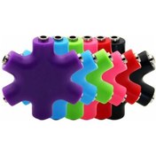 Resim 6lı Stereo Çoklayıcı Aux Çoklayıcı Erkek Stereo 6 Dişi Stereo Gir 