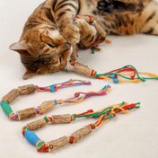 Resim Kediler Oynatmak İçin Çekici Oyuncaklar - İplikten Yapılmış, Pil Olmadan, Çiğneme ve Diş Bakımı İçin Doğal Kedi Oyuncakları 