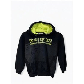 Resim Zekids Erkek Çocuk Orta Kalınlık Kapüşonlu Sweatshirt-15197 Siyah 