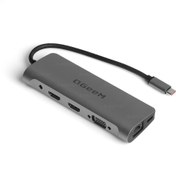 Resim QG-UH10 USB 3.0 TypeC 10in1 2xHDMI-VGA-TF SD Kart Okuyucu-USB 3.0-USB 2.0-PD+SD-Ethe HUB QGeeM
