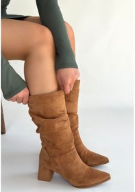 Resim Titen Taba Süet Körüklü Çizme Taba 