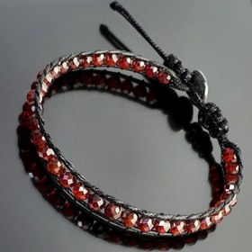 Resim Seven Art Jewelry Doğal Taş Gümüş Bileklik, Zirkon Bileklik, Kırmızı Bileklik, Hediye Bileklik 