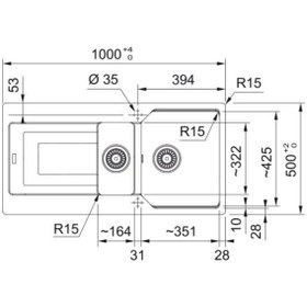 Resim Franke UBG 651-100 Slate Grey Granit Eviye 