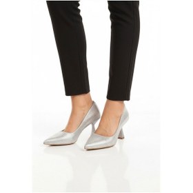 Resim Gümüş İnce Topuklu Kadın Abiye Ayakkabı 665140 Z Gümüş 