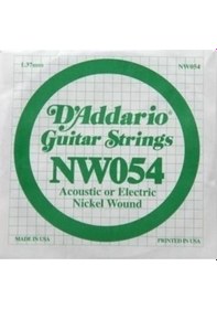 Resim D'addario Nw054 Nickel Wound Elektro Ve Akustik Gitar Tek Teli - .054 Aksesuar Sert Tansiyon, Düşük Akortlar Drop Tuning İçin Optimize Edilmiş Gerilim Ve Net Tanım 