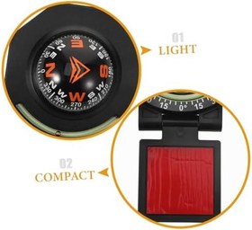 Resim 2 Araç Pusula araç montaj pusulası otomatik pusula araba pusulası Araba navigasyon pusulası Araç dashboard pusulası araba çizgi pusula otomotiv pusulası karın kası Black 