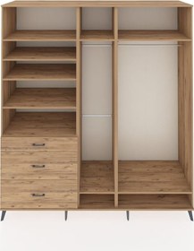 Resim Kronos Dolap 9 Raflı 3 Çekmeceli 3 Askılı 220x59x243 Çam-çam/çam Atlas Çam/atlas Çam 