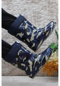 Resim Fort 7061 Lacivert Kamuflaj İçi Peluşlu Su Geçirmez Erkek Çocuk Kar Yağmur Çizmesi 001 