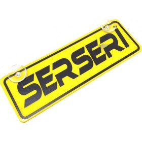 Resim Serseri Yazılı Sarı Dekor Plaka Vantuzlu Cam Süsü 