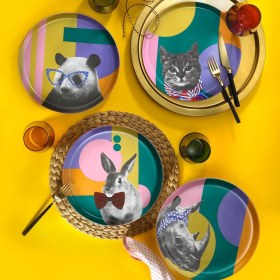 Resim Porland Pretty Animals 12 Porselen Parça Kahvaltı ve Sunum Seti 