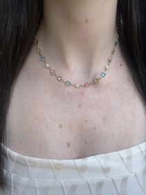 Resim Renkli Zirkon Taş Kolye 