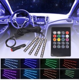 Resim Araç İçi Rgb Renkli Ayak Altı Sese Duyarlı Kumandalı Led 