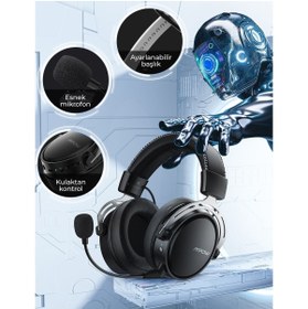 Resim MPOW Air Iı Çıkabilen Mikrofonlu Kablo Üzeri Kontrollü Surround Oyuncu Kulaklığı Pc/ps4/xbox One/swi 