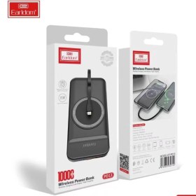 Resim EARLDOM PD13 10.000 mAh Kablosuz Şarjlı PD Hızlı Şarj Powerbank - Siyah 