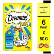 Resim Dreamies Mix Somonlu ve Peynirli Kedi Ödül Bisküvisi 6 x 60 G 