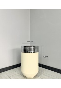 Resim Elegant Dekoratif Krom Darbuka Krem Saksı 70cm Elgnt70krmsakb 