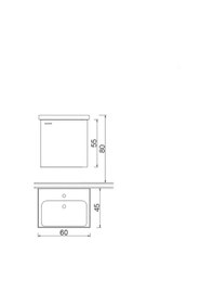 Resim Denko Terra 60 Cm Mdf Beyaz Banyo Dolabı Alt Modül Ve Lavabo Beyaz 