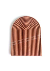 Resim Gökkuşağı Desenli Dalgalı Ahşap Sunum Tabağı Büyük Boy 33x24 Cm Doğal Kayın Ağacı - Kl-ag52t52a Ahşap 