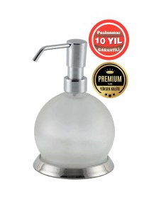 Resim Çelik Banyo Paslanmaz Pirinç Küre Sıvı Sabunluk Camlı Krom 