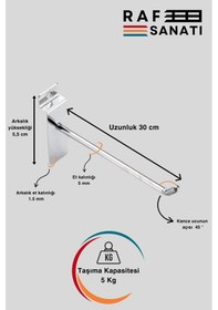 Resim Kanallı Pano Kancası 30 Cm - Askı Kanca Raf Askısı Raf Aksesuar Tel Askı Raf Kancası 50 Adet 