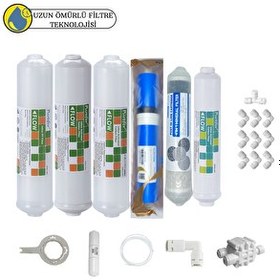 Resim Pemax Water Solutions Purefer Kapalı Kasa Su Arıtma Sertifikal 6'lı Vontron Helixfil Yüksek TDS Mebran Şeffaf 4'lü Mineral 