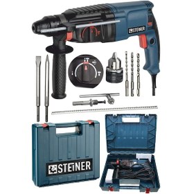 Resim Steiner 3000 W Darbeli Kırıcı Delici Matkap + Mandren + 5 Parça Uç Seti 