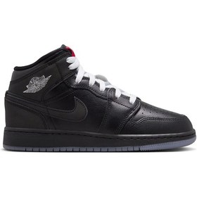 Resim Nike Air Jordan 1 Mid Bg Çocuk Basketbol Ayakkabısı Siyah 