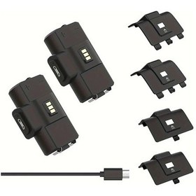 Resim Motion003 1100mah Pil Kiti Xbox Serisi Kontrolörler İçin 2 Pil 4 Kapak Usb Kablosu Uyumlu 