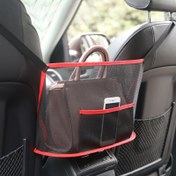 Resim Ekstra Büyük Kanvas Araba Depolama Çantası - Araba File Çantası El Çantası Tutucu, Büyük Kapasiteli Koltuk Aralığı Araba Cüzdan Tutucu, Evrensel Koltuk Arkası Depolama Kutusu, Deri Cüzdan, Şişeler, Cep Telefonları, Şemsiye ve Güvenli Sürüş Depolama 