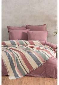 Resim Varol 4 Katlı %100 Pamuk Müslin Pike & Yatak Örtüsü 230x250 Cm Bordo/230x250 Bordo 