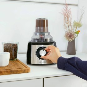 Resim Bosch Paslanmaz Çelik Diskler, Polikarbon Karıştırma Kabı Multitalent Mutfak Robotu 3000 Serisi Siyah 800W + Hediye 