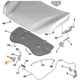 Resim Opel Corsa F 2020 Sonrası Kaput Kilit Mandalı 9823236680 