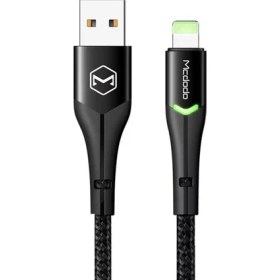 Resim Mcdodo CA-7840 Led Işıklı Lightning iPhone Uyumlu Data-Şarj Kablosu 1.2m-Siyah 