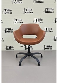 Resim Monaco Çalışma Bekleme Koltuğu Kahverengi Siyah Sabit Yonca Ayak Kahverengi 