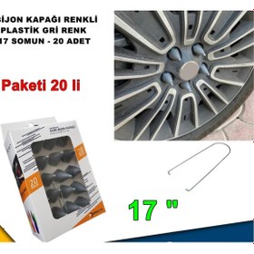 Resim caraks Sivri Mermi Tip Bijon Kapağı Plastik Gri Renk 17 Mm Bijon Uyumlu 20 Adet - 
