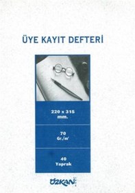 Resim Üye Kayıt Defteri 40 Yap. Karton Kapak Özkan 1 Adet 