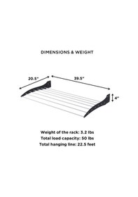 Resim Roma 100 cm Çamaşır Kurutma Askısı Duvara Monte Katlanabilir Kurutmalık Beyaz 