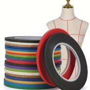 Resim 12 Adet Renkli 3mm İnce Washi Bant, Sentetik Kağıt, Elbise Formu İşaretleme, Kağıt Sabitleme, Boyama, DIY, Yüksek Yapışma, Kolay Çıkarılabilir, Kalıntı Bırakmaz, Ofis Malzemeleri 