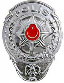 Resim Polis Cüzdan Rozeti Gri Renk Yapıştırmalı 