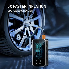 Resim Arabalar, Bisikletler ve Daha Fazlası için Taşınabilir Yüksek Basınçlı Hava Pompası - 4000mAh Pil ile USB Şarj Edilebilir, Basketbol Topları, Yüzme Halkaları & Şişme Oyuncaklar, Elektrikli Araba Lastikleri, Kauçuk Tekne için İdeal 