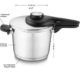 Resim Jumbo Prime Master 6 Litre Düdüklü Tencere 