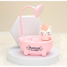 Resim Sensoria Sevimli Küvet Tasarımlı Masa Lambası Kalemlik ve Kalemtıraş Çocuk Odası Gece Lambası 3 İn 1 Usb Şarj 