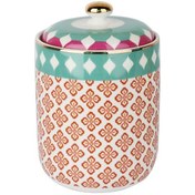 Resim Lucky Art LYHD 588 Eliana Bone China Porselen Karışık Desenli Kavanoz 16 cm 