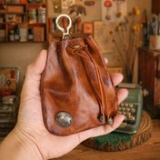 Resim Vintage El Yapımı İnek Derisi Cüzdan | Üst Sebzeli Deri Madeni Para Cüzdanı Anahtarlık ile | Çok Fonksiyonlu Araba Anahtarı ve Kart Tutucu | Çizgili Desen, Manyetik Kapatma | Sevgililer ve Babalar Günü Hediyeleri için İdeal 