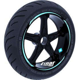 Resim Nane Yeşili 4 Parçalı Keskin Jant Şeridi Sticker Çınar Extreme 