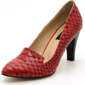 Resim Costo Shoes 1952 Kırmızı Anakonda Büyük Numara Kadın Ayakkabısı 