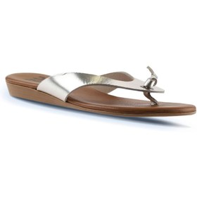 Resim Bueno Shoes Bej Parlak Deri Kadın Parmak Arası Terlik 01wu7446 